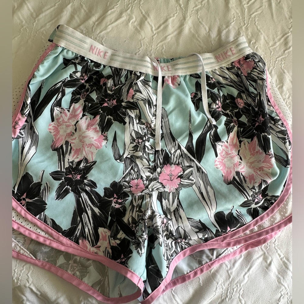 Pink Floral Women Nike Shorts